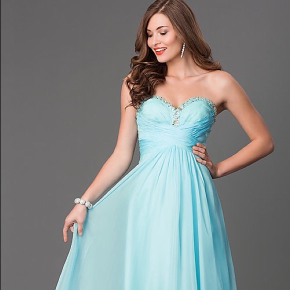 Ever Pretty Light Blue Strapless Prom Dress Size 4 - Picture 1 of 11
